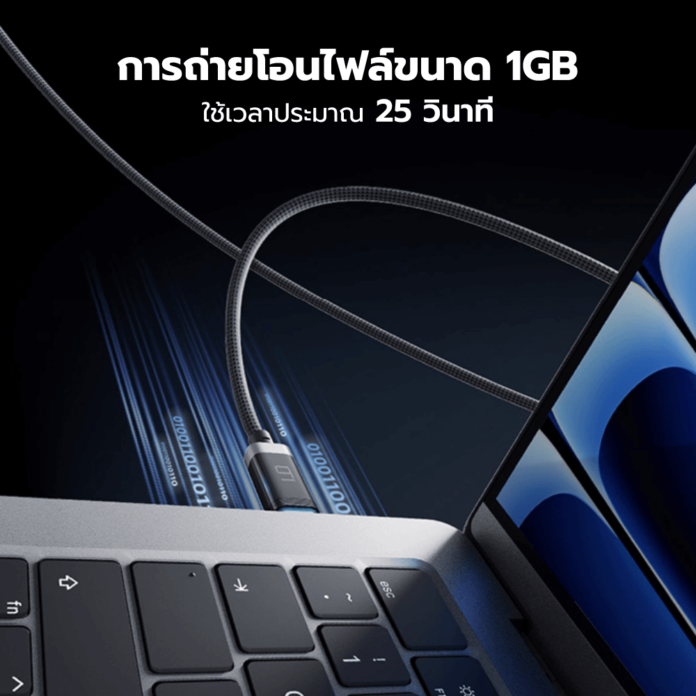 สายชาร์จ CUKTECH CTC615P สีดำ 6A 240W สายชาร์จมีจอ USB-C TO USB-C รองรับชาร์จเร็ว PD3.1_10